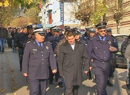 Velinović na čelu jednog od protesta vranjske policije