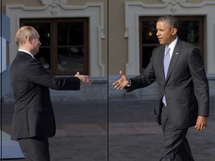 Daleko od rukovanja: Putin i Obama 