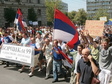 Sa jednog od protesta rezervista foto V.C.S. Novosti