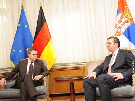 Premijer Vučić u nedavnom razgovoru sa nemačkim ambasadorom.Foto: Tanjug, Oksana Toskić 