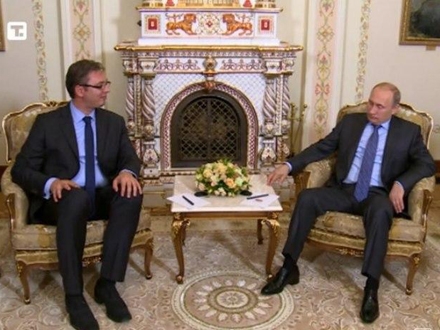 Prethodni susret Vučića i Putina Foto: Tanjug
