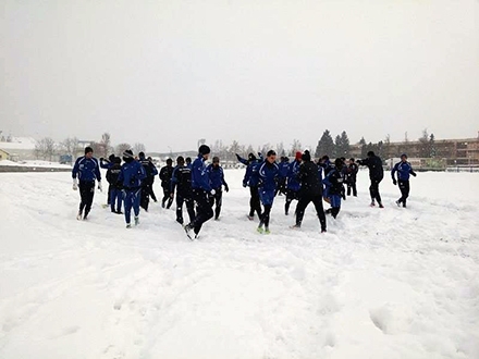 Trening po snegu. Foto: FK Radnik