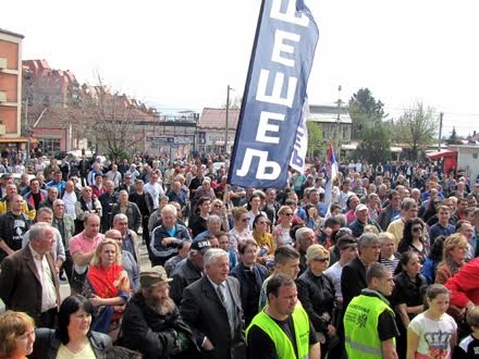 Radikali na mitingu u Vranju FOTO D. Ristić 