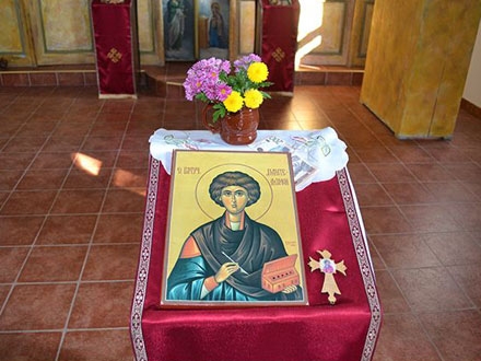 Ikona Svetog Pantelejmona u manastiru u Donjem Romanovcu FOTO Eparhija Vranjska 