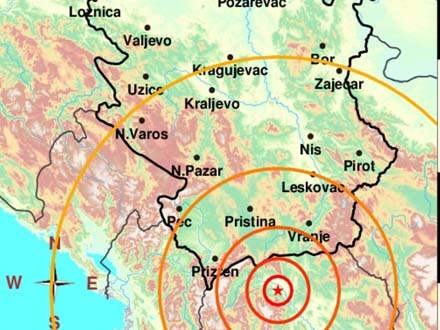 epicentar zemlljotresa u Skoplju FOTO Republički seizmološki zavod