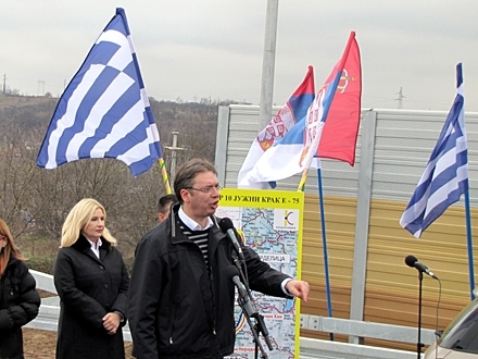 Premijer prilikom otvaranja autoputa kod Vranja. Foto: D. Ristić/OK Radio