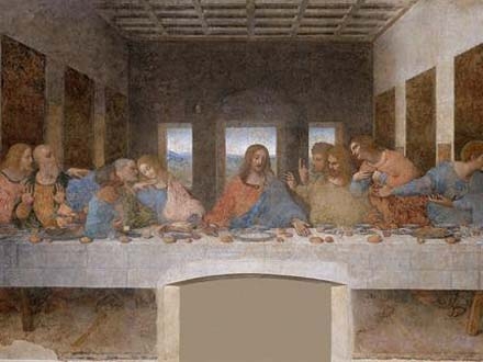 Tajna večera, detalj sa Da Vinčijeve freske