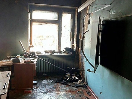 Učionica nakon požara FOTO: The Siberian Times