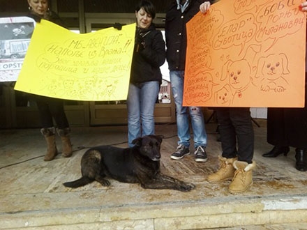 Sa protesta ispred Gradske uprave. Foto. S.Tasić/OK Radio