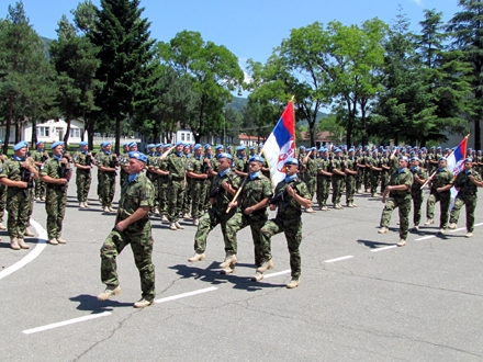 Plave beretke iz vranjske 4. brigade FOTO: D. Ristić/OK Radio