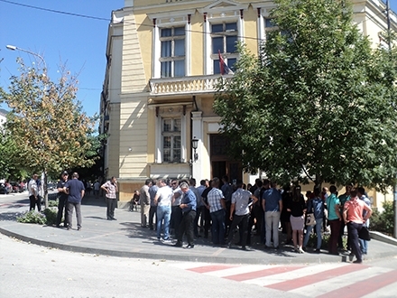 Sa ranijih protesta advokata u Vranju. Foto: S.Tasić/OK Radio
