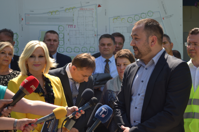 Ministarka Mihajlović prilikom obilaska gradilišta. Foto: G.Mitić/OK Radio