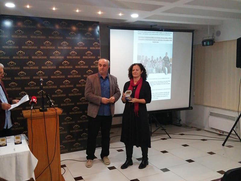 Uručivanje nagrade Slađani Tasić. Foto: Lična arhiva