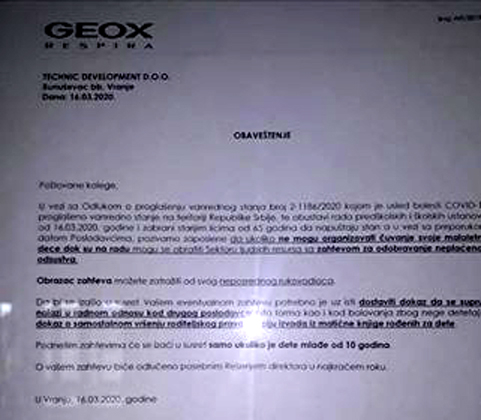 Geox obaveštenje za roditelje male dece