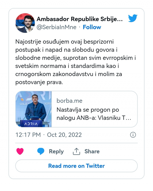 Vladimir Božović Twitter