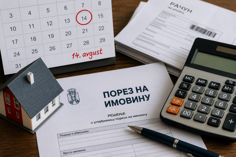 Treća akontacija poreza na imovinu dospeva 14. avgusta