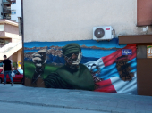 Mural posvećen Albertu Andijevu, ruskom dobrovoljcu u Srbiji