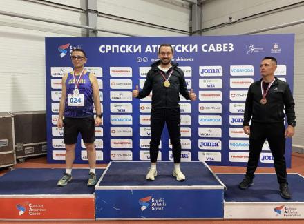 Saša Ćuković dvostruki prvak Srbije na dvoranskom prvenstvu u Beogradu