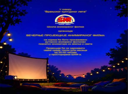 Večernje projekcije animiranog filma u ŠAF - u tokom jula