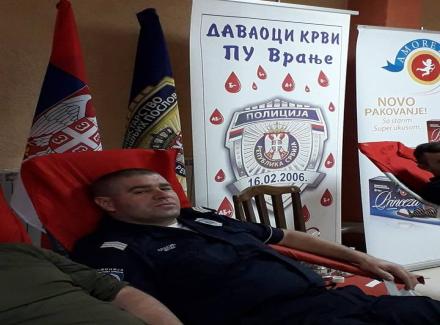 Akcija dobrovoljnog davanja krvi PU Vranje na Besnoj Kobili